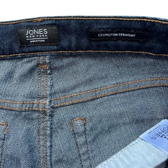 Jones New York Women's Blue Cotton Lexington Straight Classic Stretch Size 4 - Picture 4 of 5